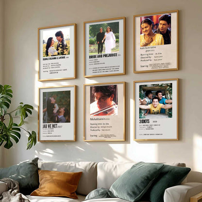 Bollywood Old Hindi Movies Wall Art Paintings with Frame for Living Room Bedroom
