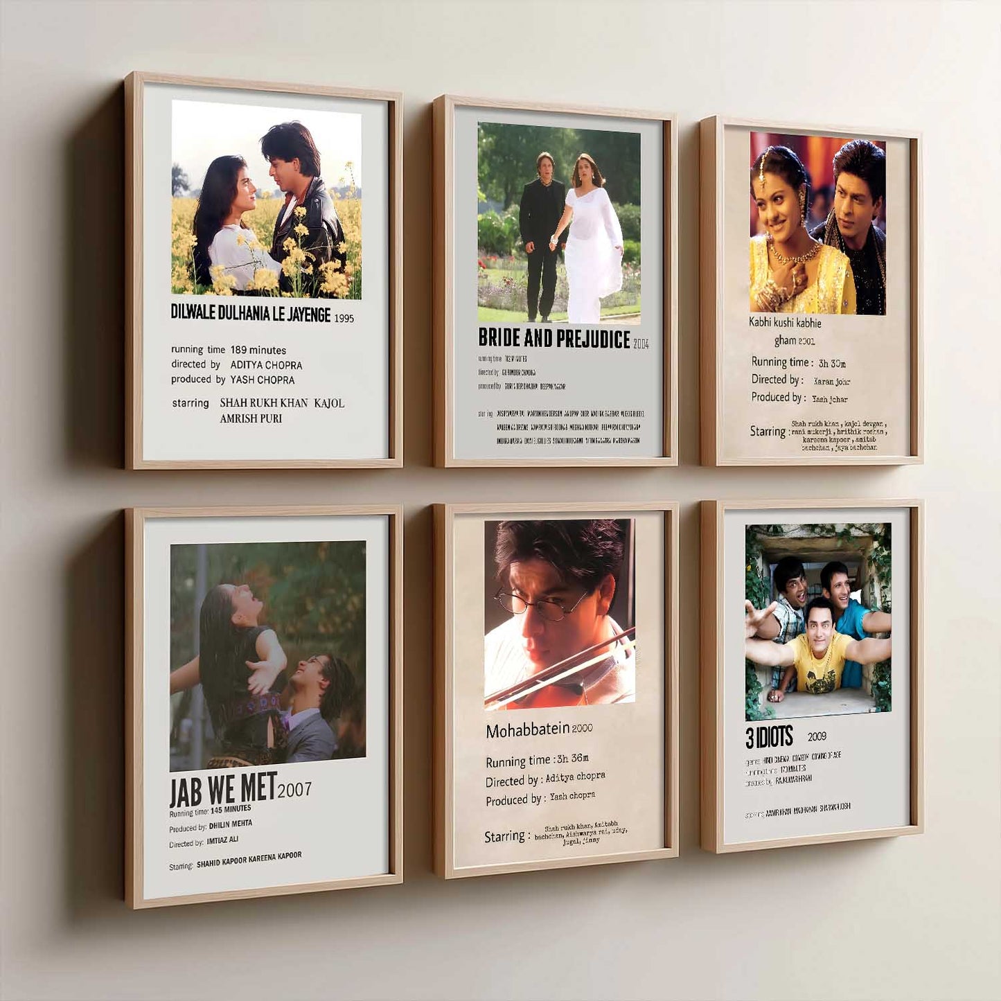 Bollywood Old Hindi Movies Wall Art Paintings with Frame for Living Room Bedroom