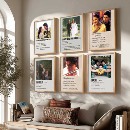 Bollywood Old Hindi Movies Wall Art Paintings with Frame for Living Room Bedroom