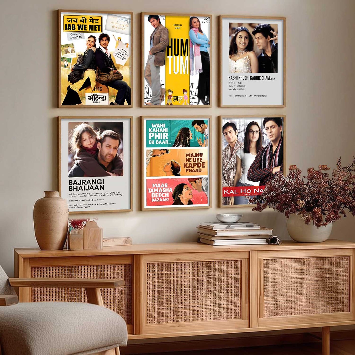 Bollywood Iconic Hindi Movies Wall Art Paintings with Frame for Living Room Bedroom