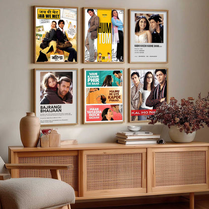 Bollywood Iconic Hindi Movies Wall Art Paintings with Frame for Living Room Bedroom