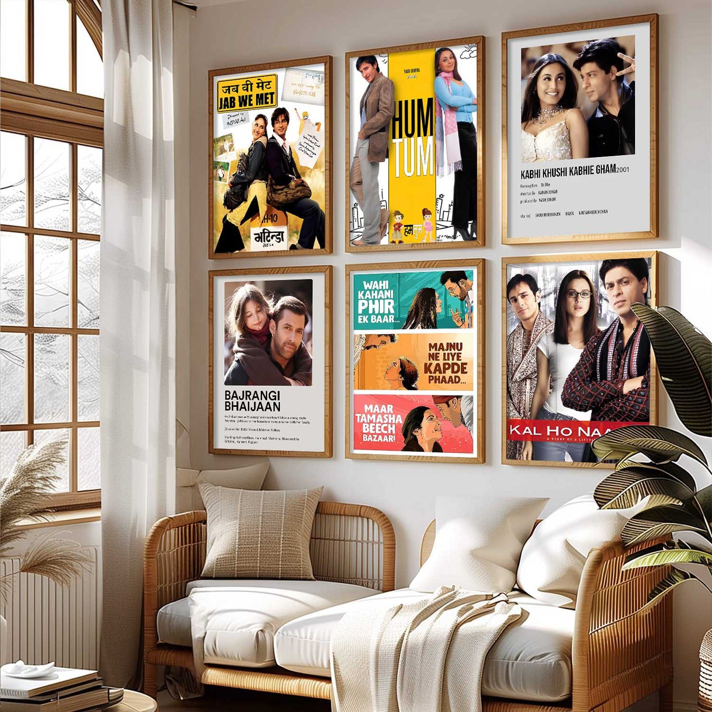 Bollywood Iconic Hindi Movies Wall Art Paintings with Frame for Living Room Bedroom