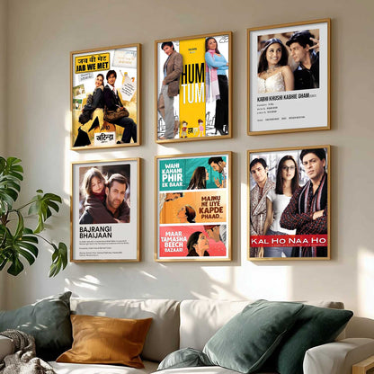 Bollywood Iconic Hindi Movies Wall Art Paintings with Frame for Living Room Bedroom
