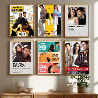 Bollywood Iconic Hindi Movies Wall Art Paintings with Frame for Living Room Bedroom