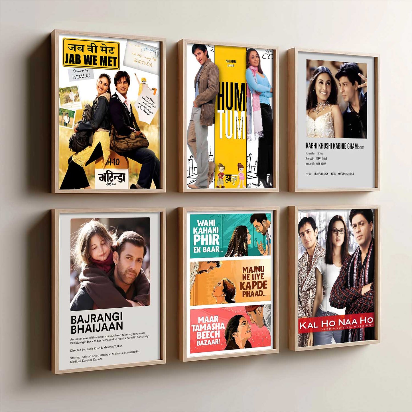 Bollywood Iconic Hindi Movies Wall Art Paintings with Frame for Living Room Bedroom