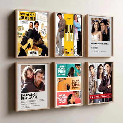 Bollywood Iconic Hindi Movies Wall Art Paintings with Frame for Living Room Bedroom
