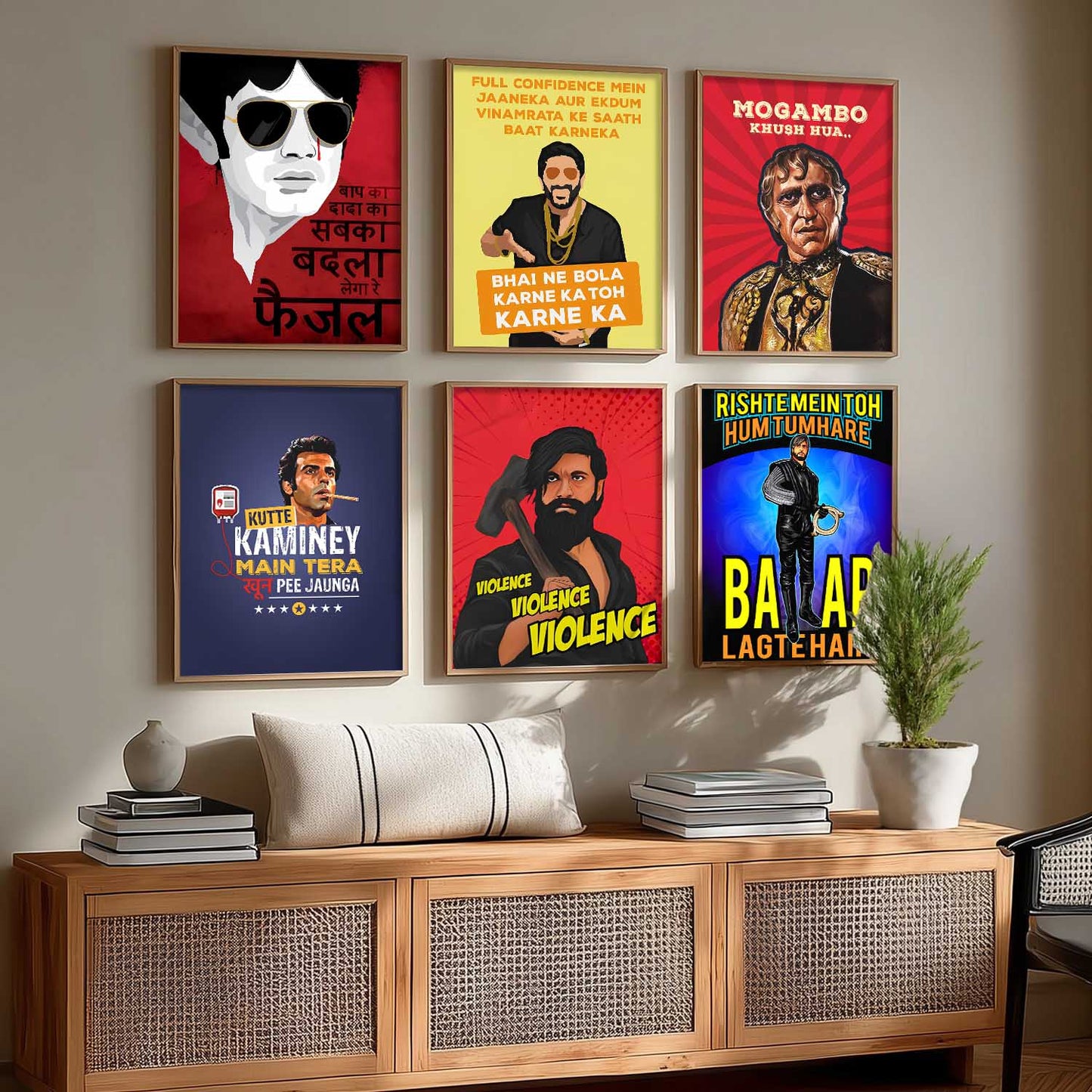 Bollywood Iconic Movies  Wall Art Paintings with Frame for Living Room Bedroom