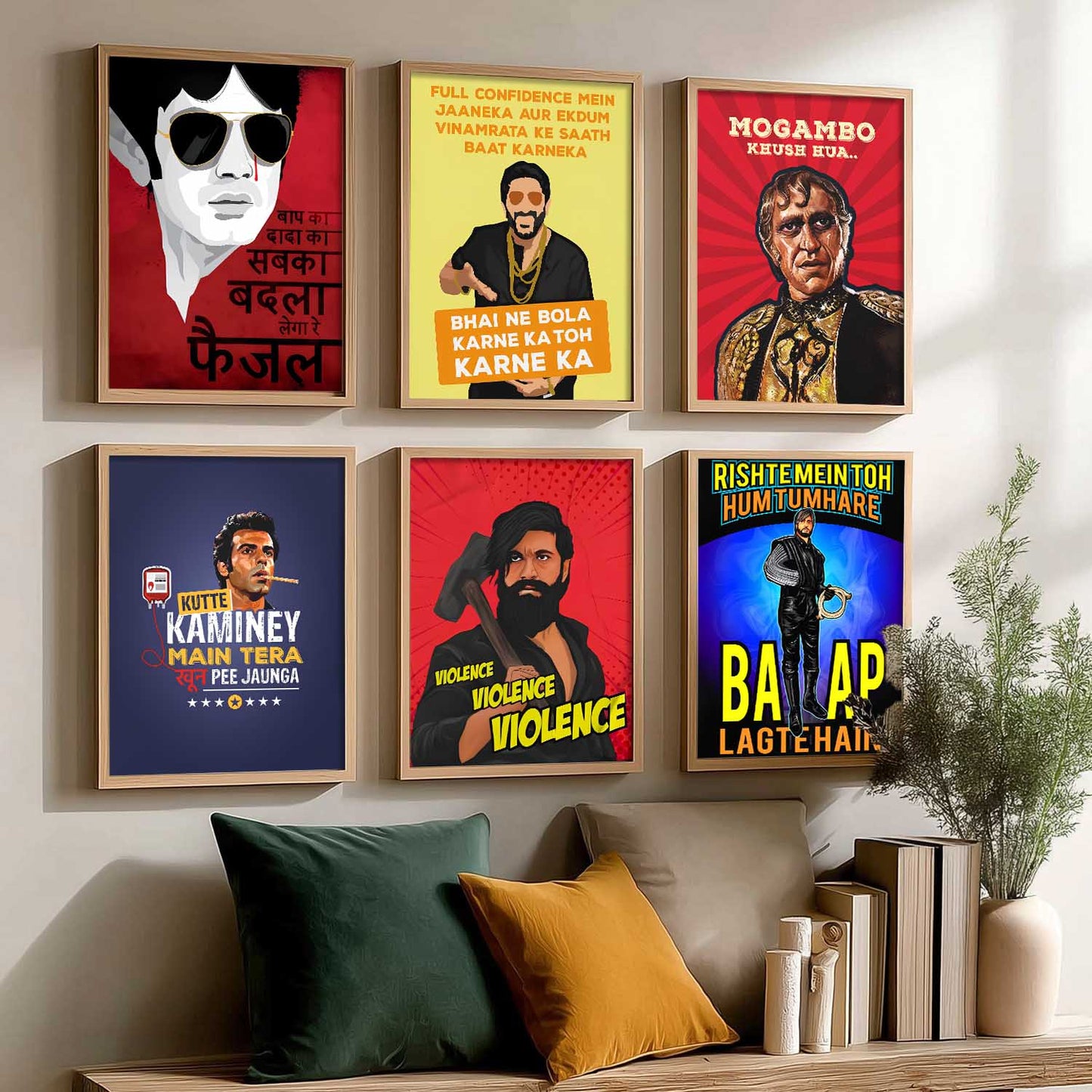 Bollywood Iconic Movies  Wall Art Paintings with Frame for Living Room Bedroom