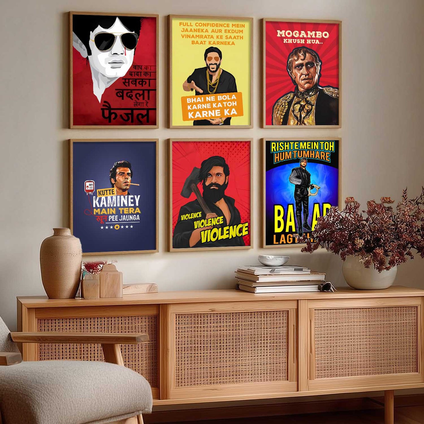 Bollywood Iconic Movies  Wall Art Paintings with Frame for Living Room Bedroom
