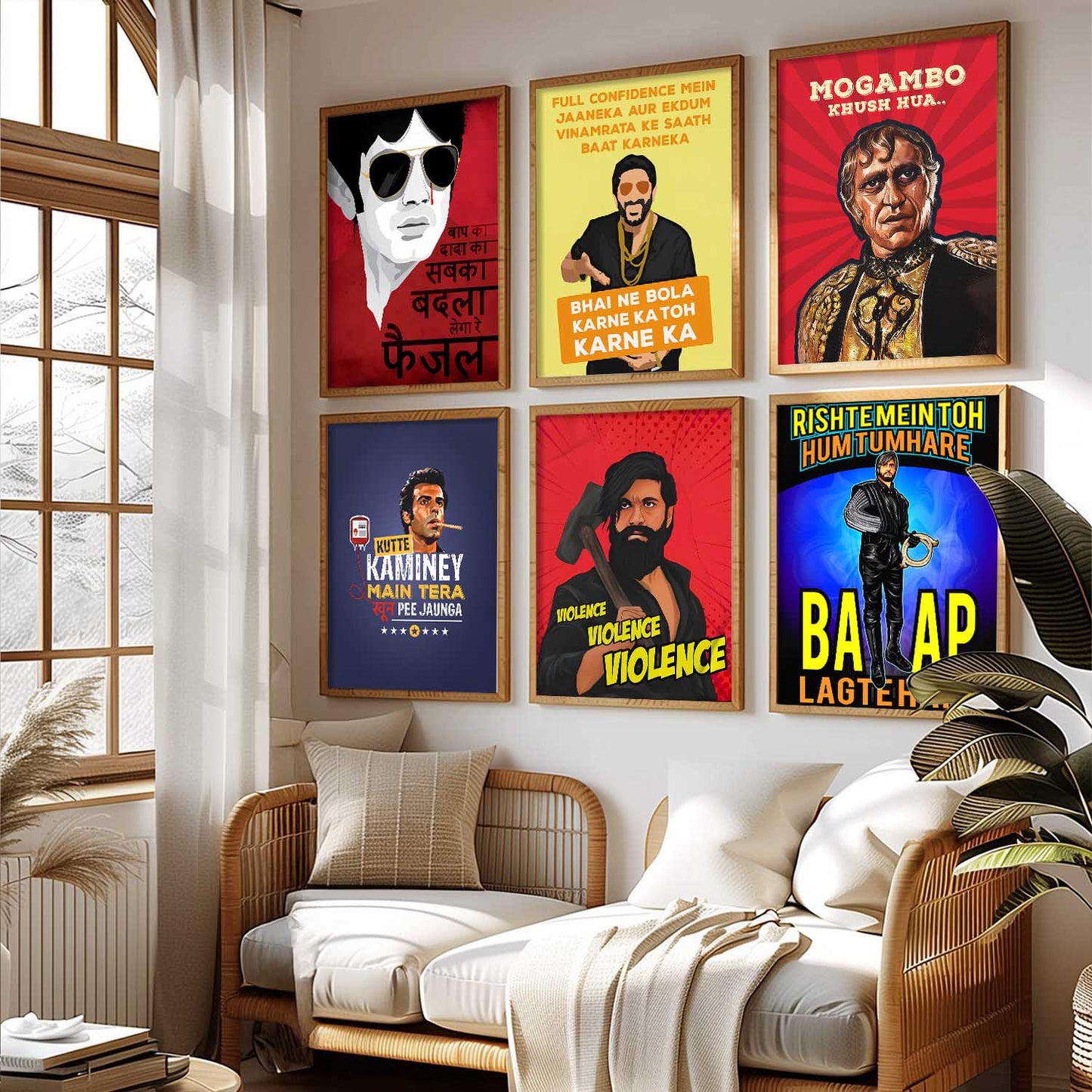 Bollywood Iconic Movies  Wall Art Paintings with Frame for Living Room Bedroom
