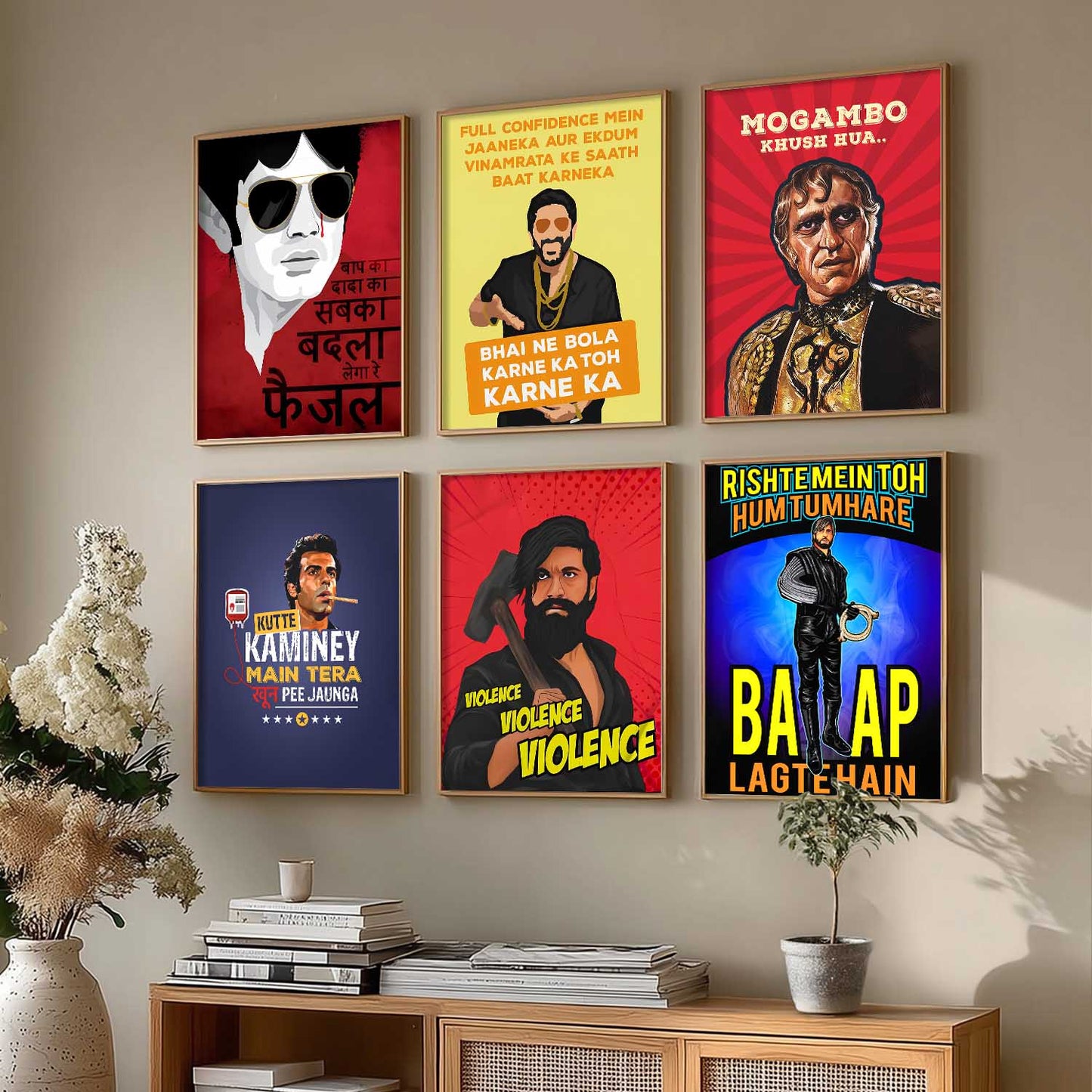 Bollywood Iconic Movies  Wall Art Paintings with Frame for Living Room Bedroom