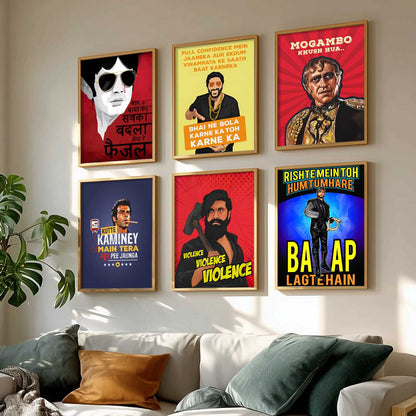 Bollywood Iconic Movies  Wall Art Paintings with Frame for Living Room Bedroom