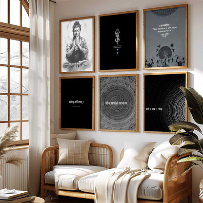 Lord Buddha Hinduism Wall Art Paintings with Frame for Living Room Bedroom