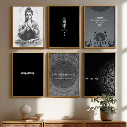 Lord Buddha Hinduism Wall Art Paintings with Frame for Living Room Bedroom