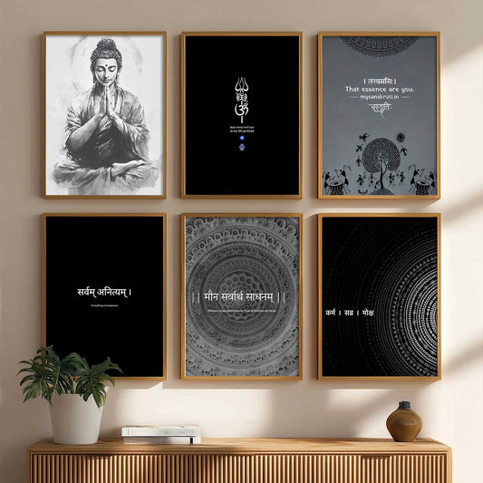 Lord Buddha Hinduism Wall Art Paintings with Frame for Living Room Bedroom