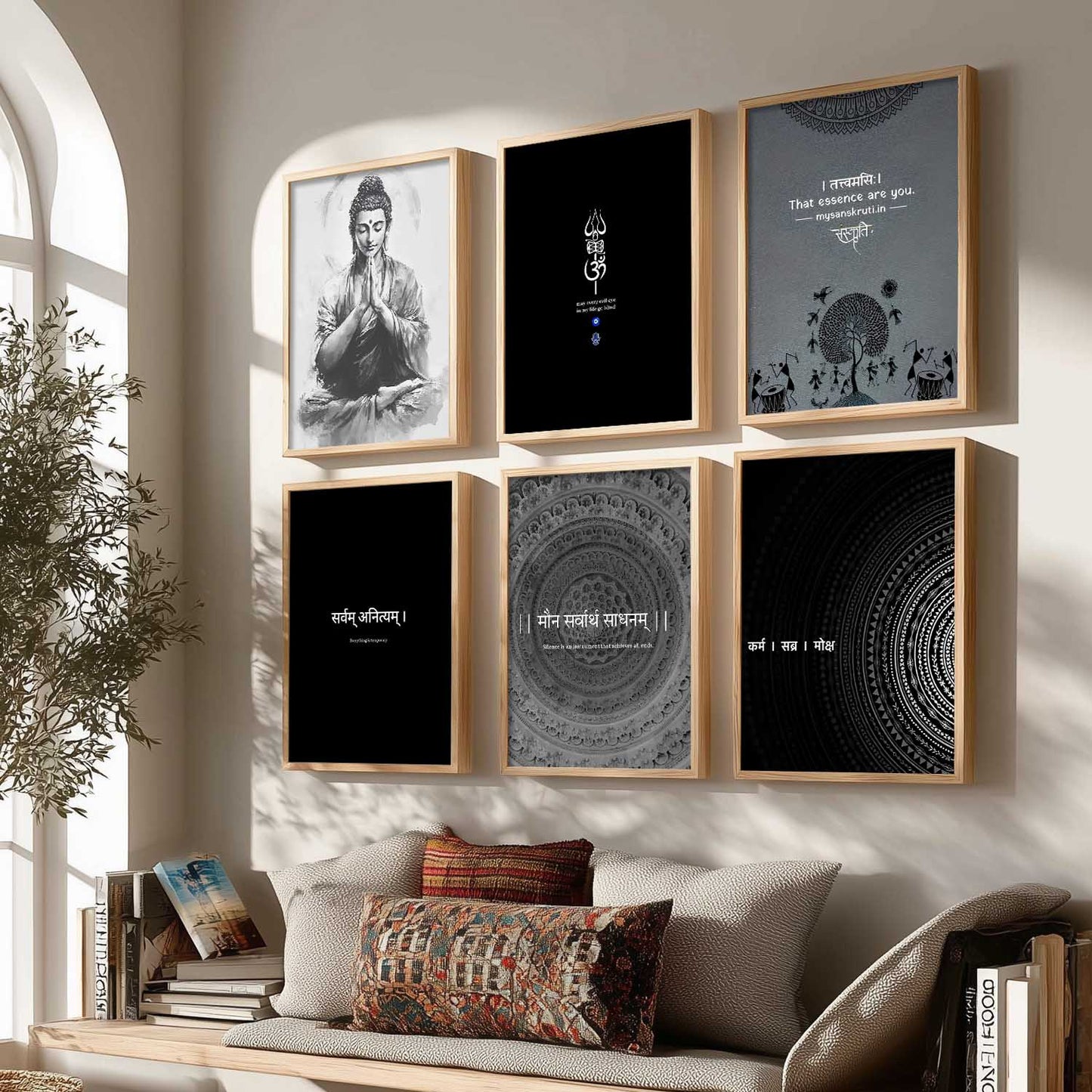 Lord Buddha Hinduism Wall Art Paintings with Frame for Living Room Bedroom