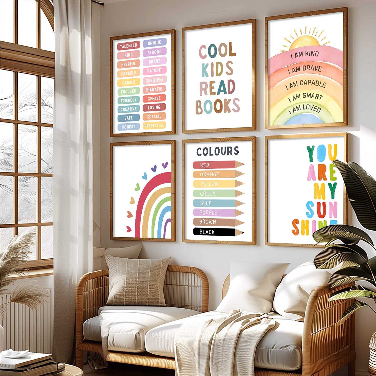 Educational Words Colours Motivational Wall Art Paintings with Frame for Living Room Bedroom