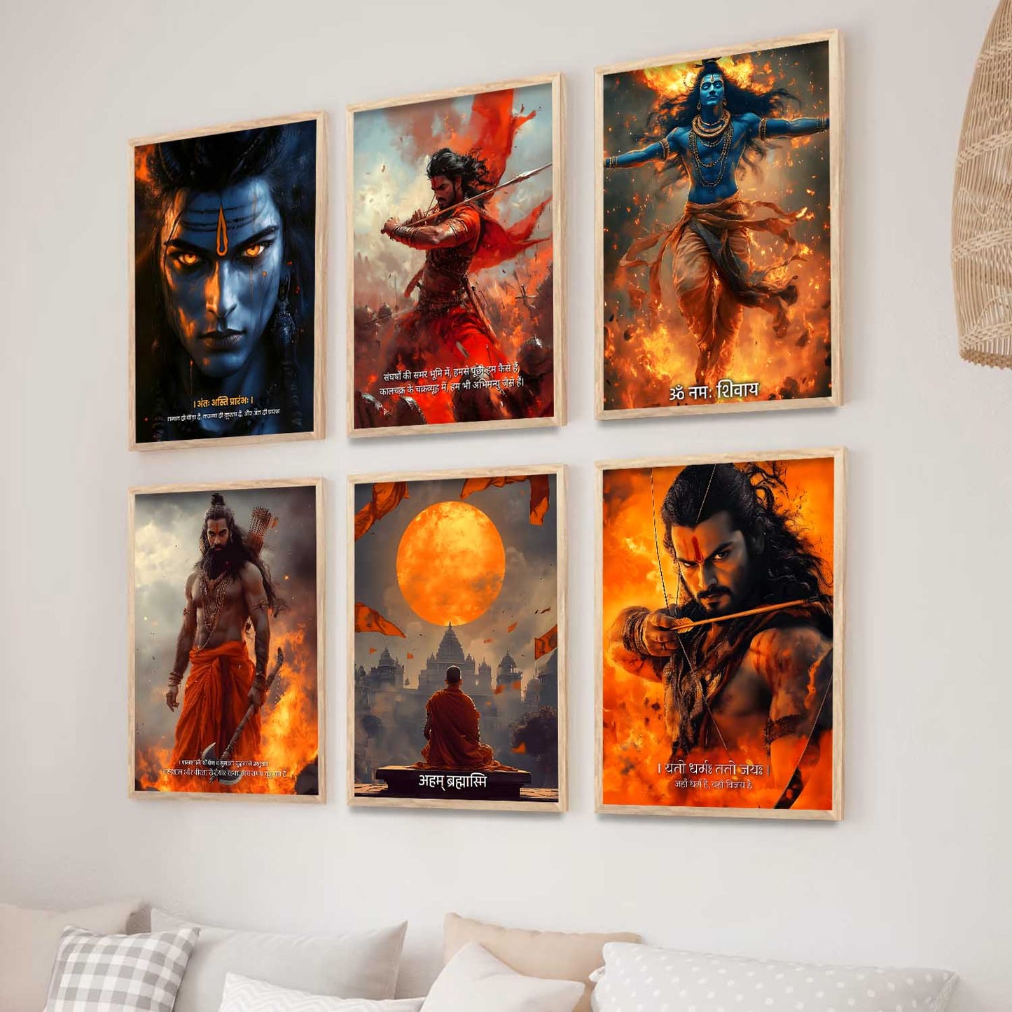 Lord Shiva Hamirji Gohil Parashurama Wall Art Paintings with Frame for Living Room Bedroom