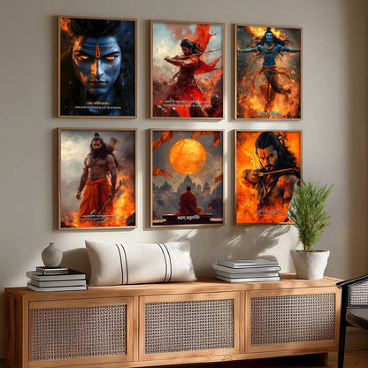 Lord Shiva Hamirji Gohil Parashurama Wall Art Paintings with Frame for Living Room Bedroom