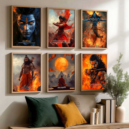 Lord Shiva Hamirji Gohil Parashurama Wall Art Paintings with Frame for Living Room Bedroom