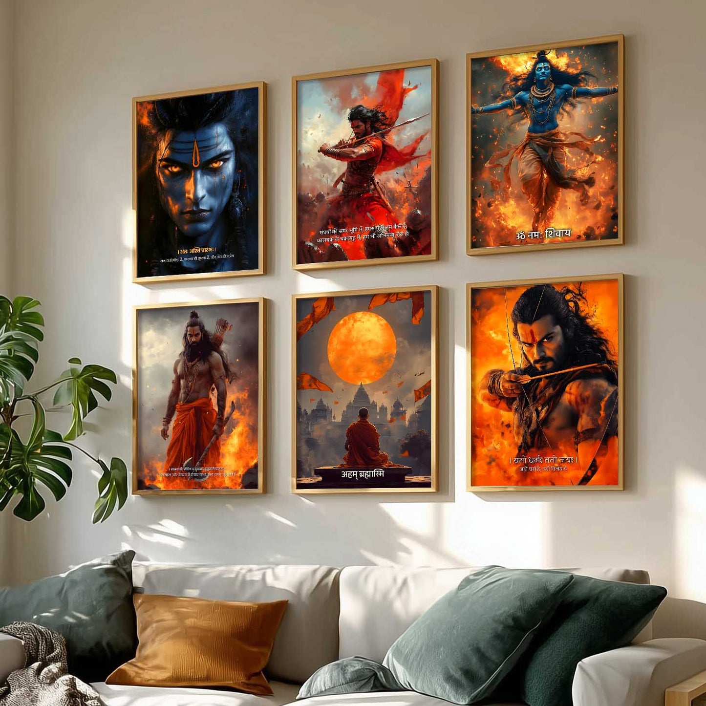 Lord Shiva Hamirji Gohil Parashurama Wall Art Paintings with Frame for Living Room Bedroom