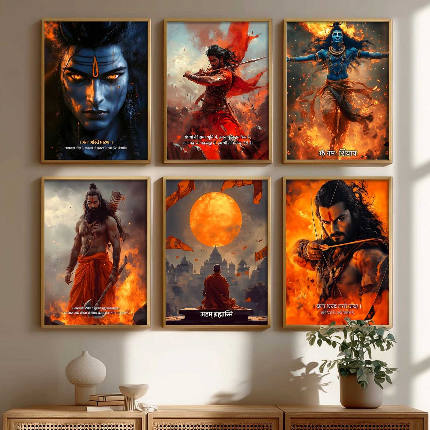 Lord Shiva Hamirji Gohil Parashurama Wall Art Paintings with Frame for Living Room Bedroom