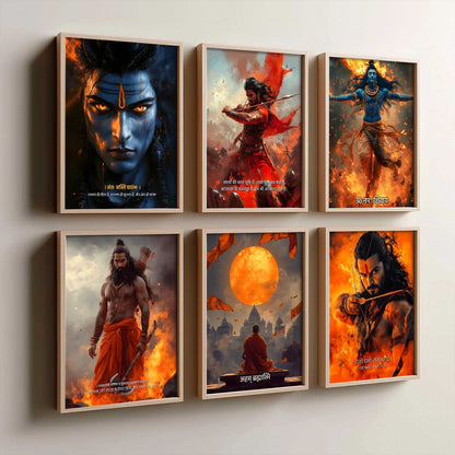 Lord Shiva Hamirji Gohil Parashurama Wall Art Paintings with Frame for Living Room Bedroom