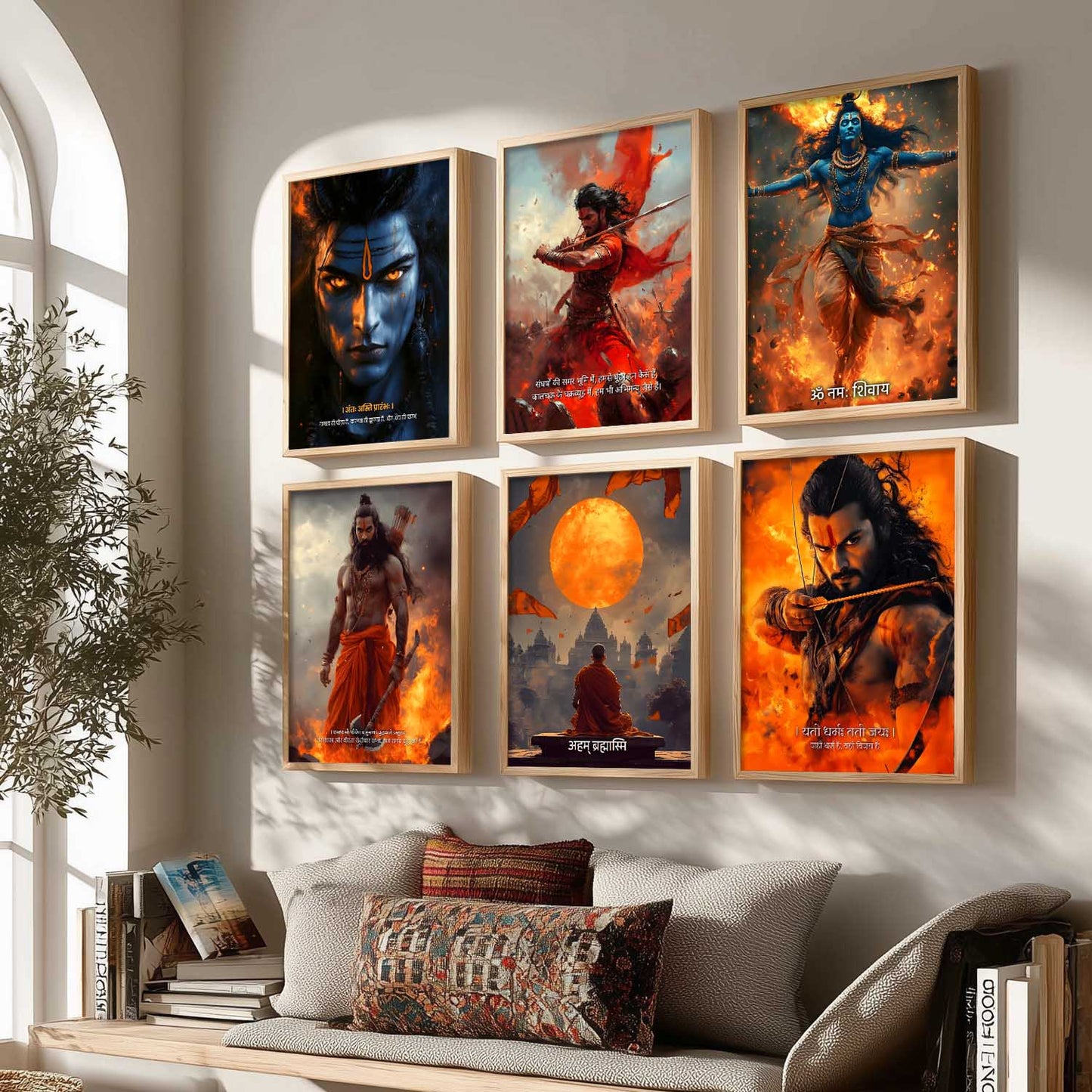 Lord Shiva Hamirji Gohil Parashurama Wall Art Paintings with Frame for Living Room Bedroom