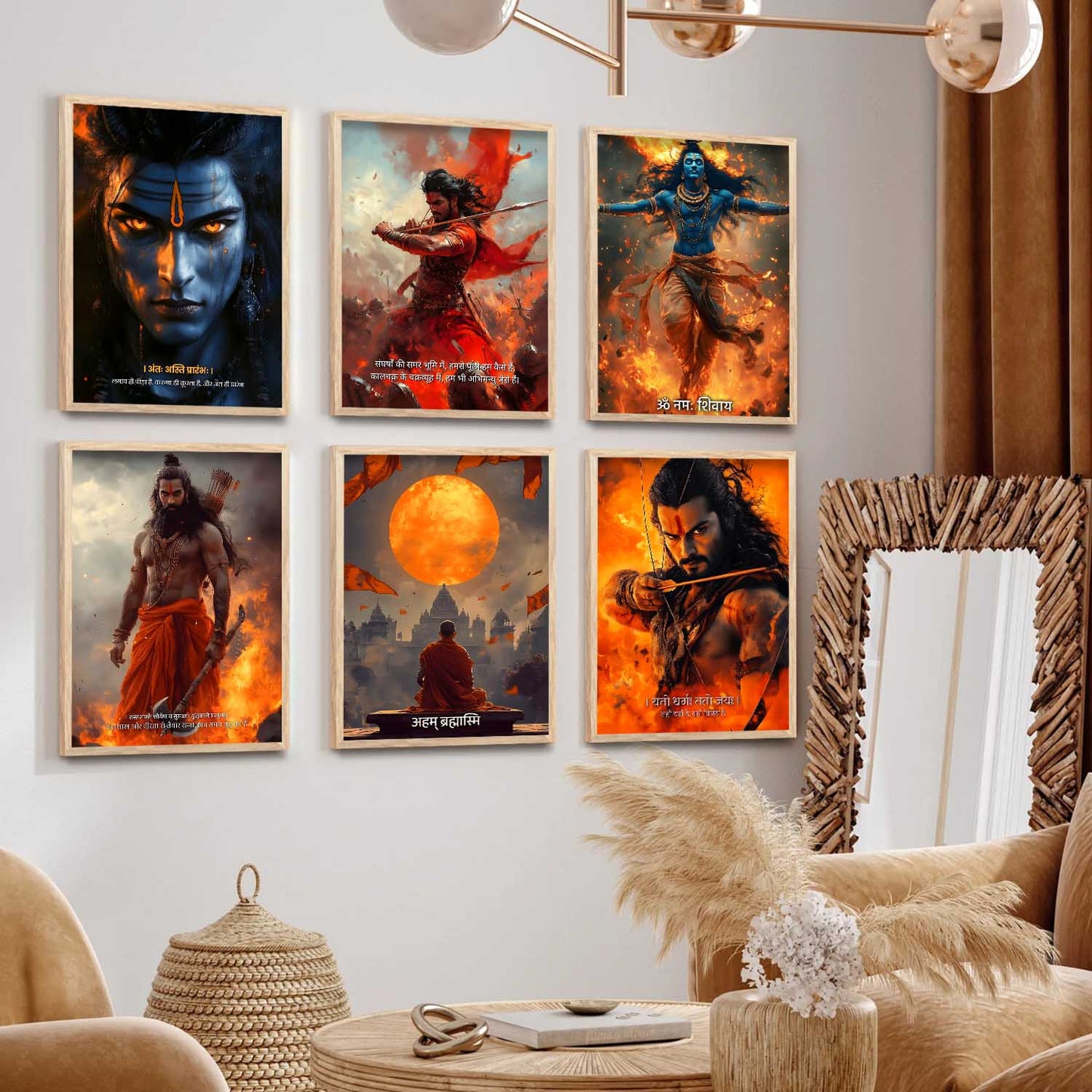 Lord Shiva Hamirji Gohil Parashurama Wall Art Paintings with Frame for Living Room Bedroom