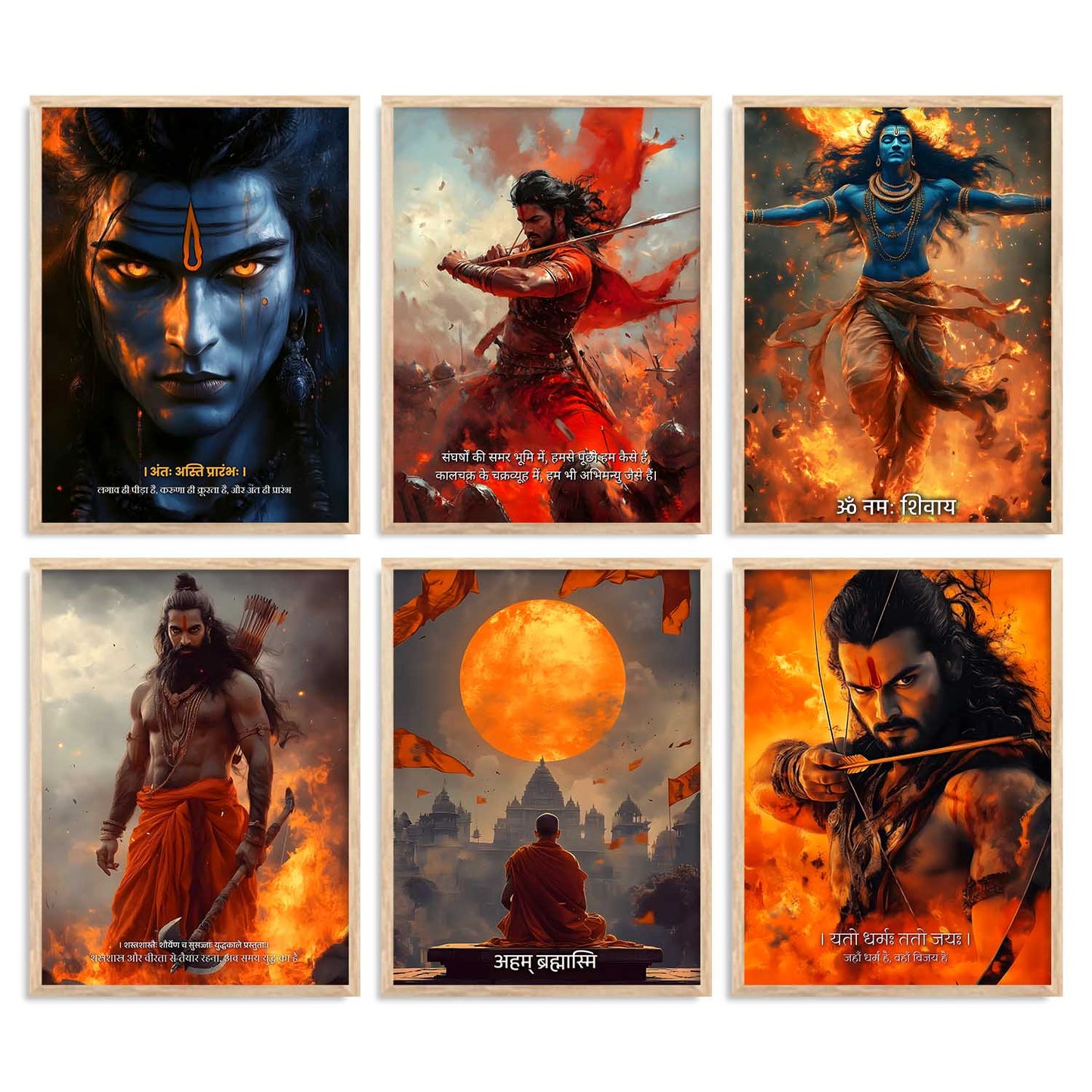 Lord Shiva Hamirji Gohil Parashurama Wall Art Paintings with Frame for Living Room Bedroom