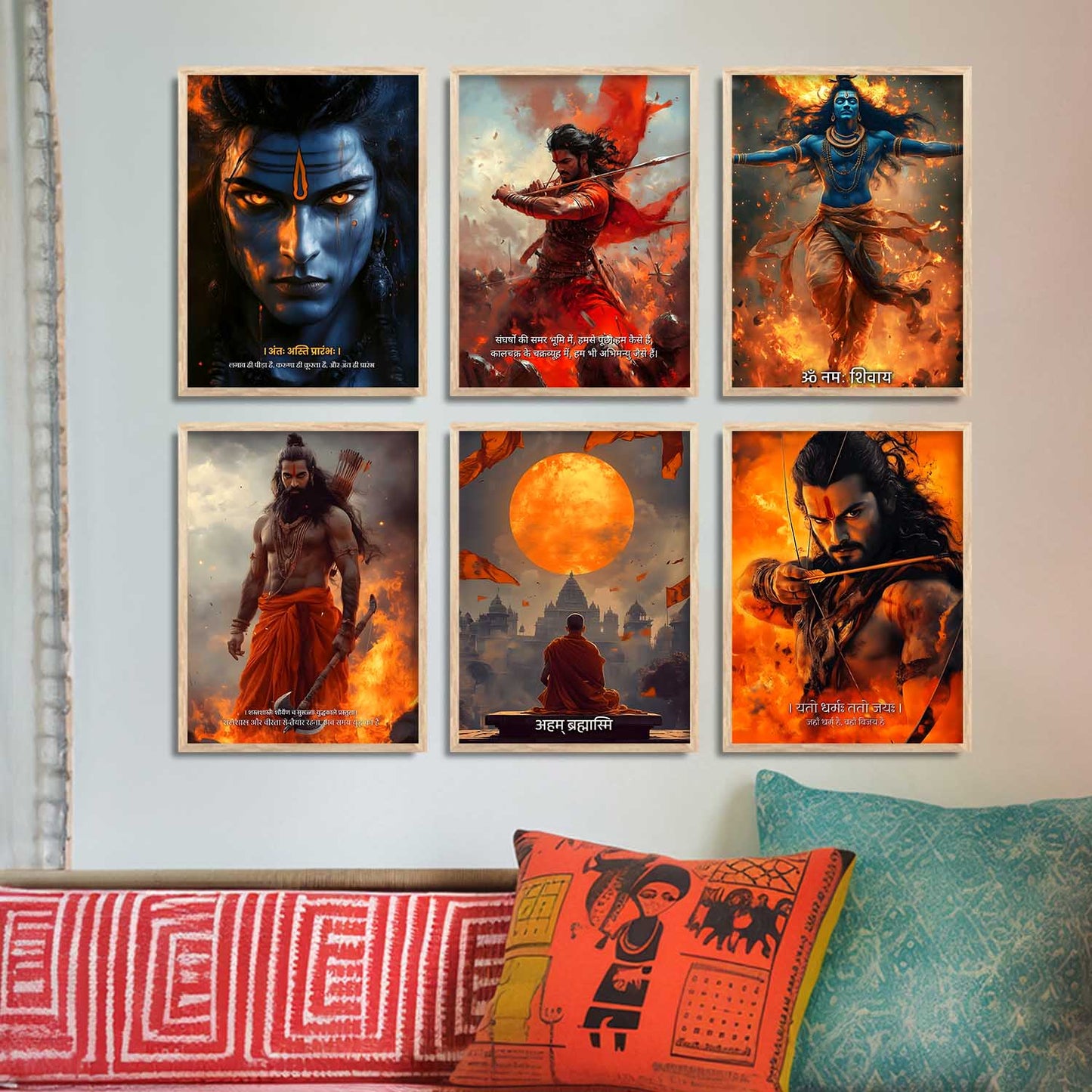 Lord Shiva Hamirji Gohil Parashurama Wall Art Paintings with Frame for Living Room Bedroom