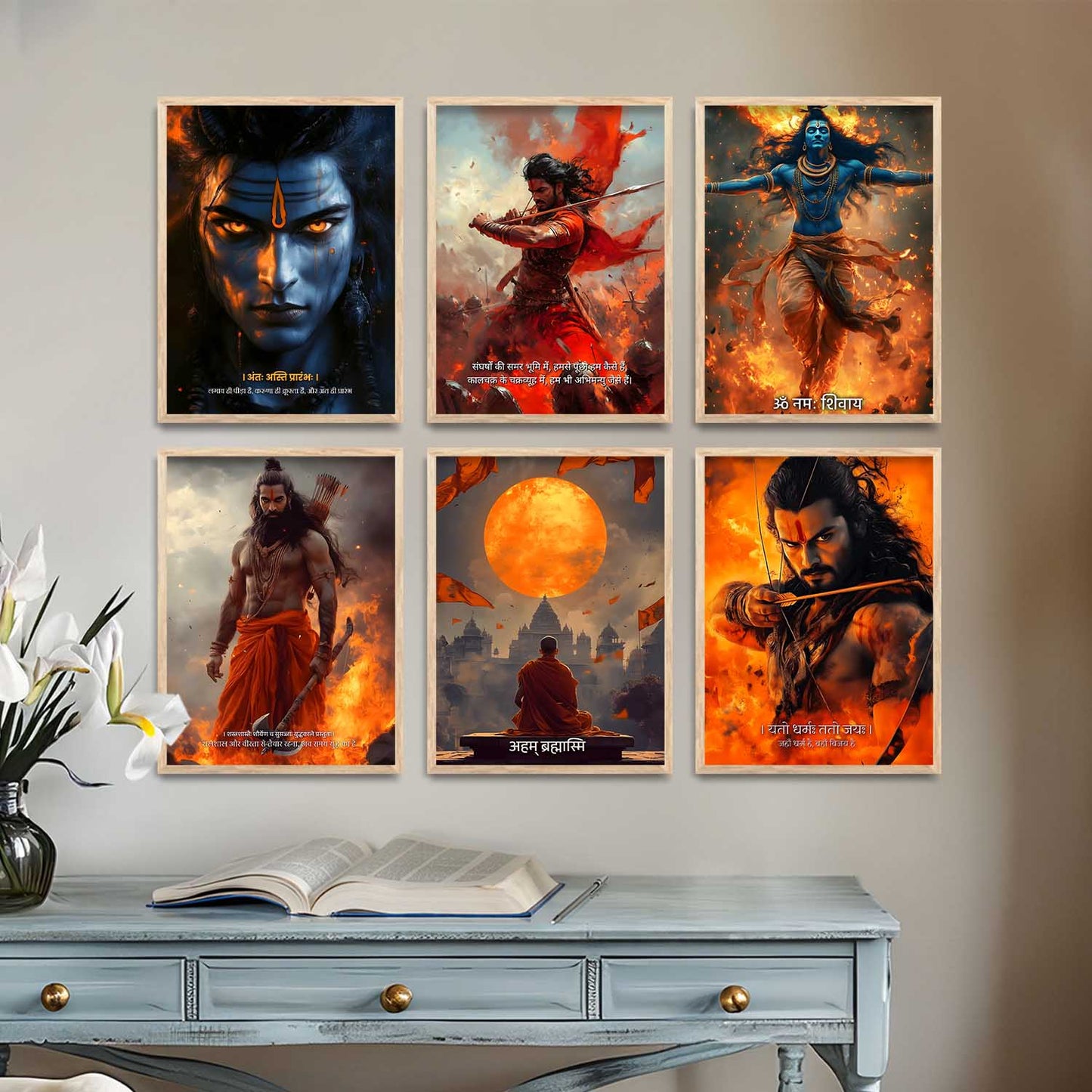 Lord Shiva Hamirji Gohil Parashurama Wall Art Paintings with Frame for Living Room Bedroom