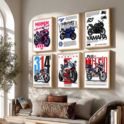 BMW S1000RR Yamaha R1 R3 Wall Art Paintings with Frame for Living Room Bedroom