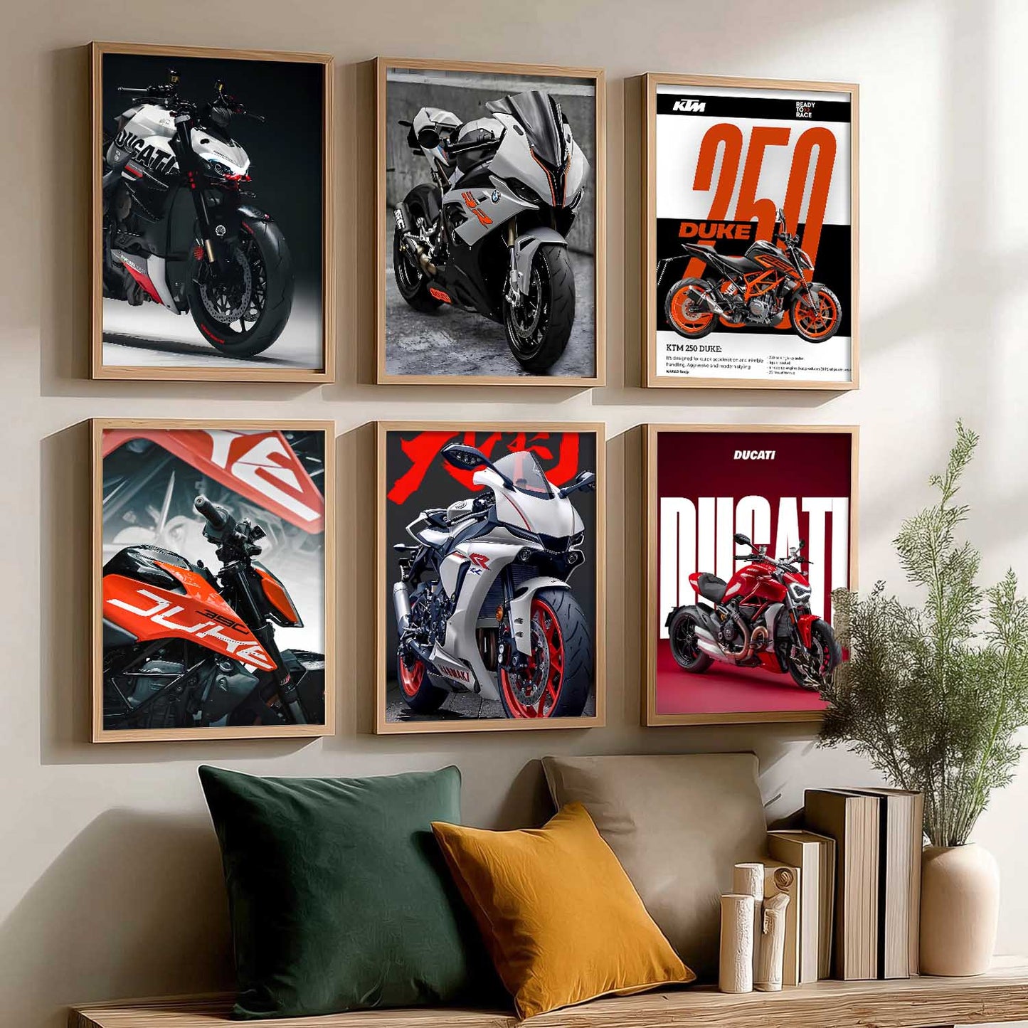 Ducati Street Fighter BMW S1000RR Bikes Wall Art Paintings with Frame for Living Room Bedroom