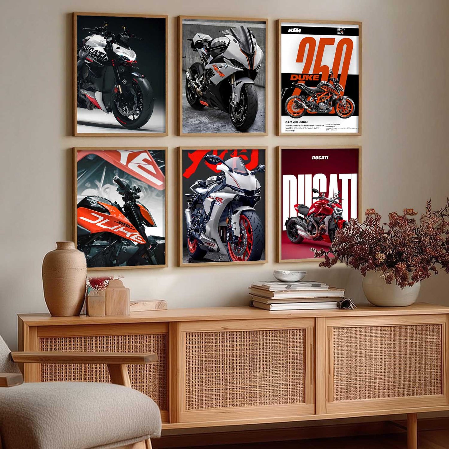 Ducati Street Fighter BMW S1000RR Bikes Wall Art Paintings with Frame for Living Room Bedroom