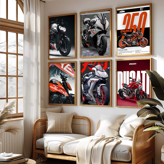 Ducati Street Fighter BMW S1000RR Bikes Wall Art Paintings with Frame for Living Room Bedroom