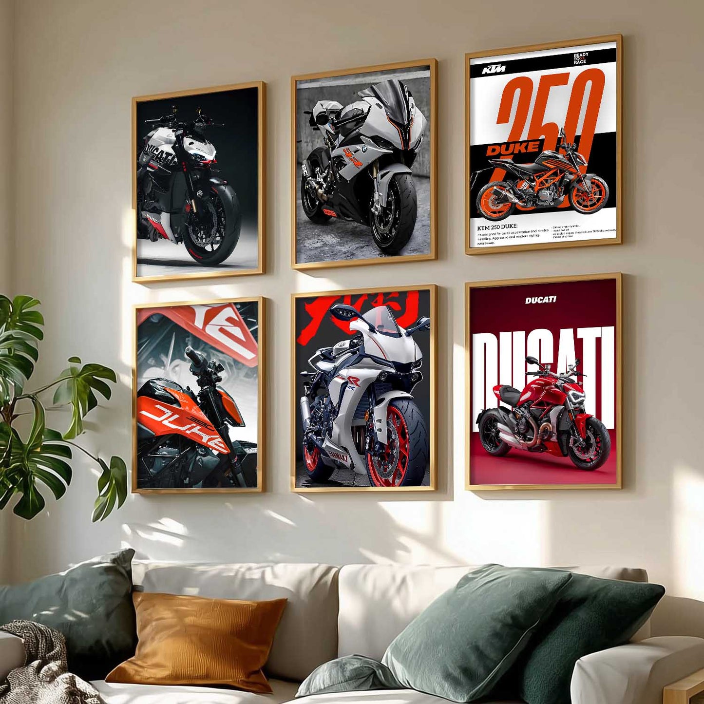 Ducati Street Fighter BMW S1000RR Bikes Wall Art Paintings with Frame for Living Room Bedroom