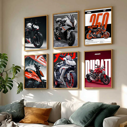 Ducati Street Fighter BMW S1000RR Bikes Wall Art Paintings with Frame for Living Room Bedroom