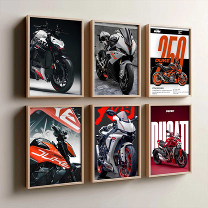 Ducati Street Fighter BMW S1000RR Bikes Wall Art Paintings with Frame for Living Room Bedroom