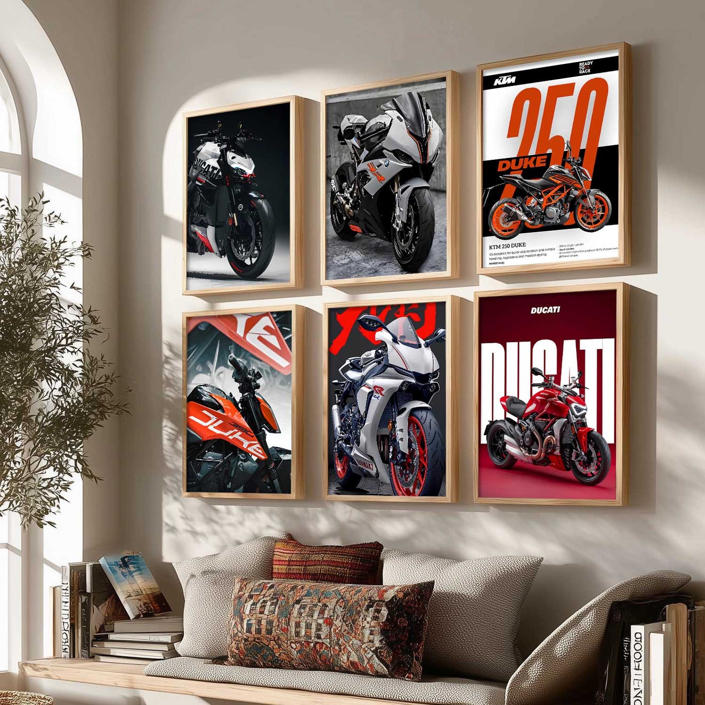Ducati Street Fighter BMW S1000RR Bikes Wall Art Paintings with Frame for Living Room Bedroom
