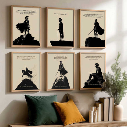 Marcus Aurelius Inspirational Quotes Wall Art Paintings with Frame for Living Room Bedroom