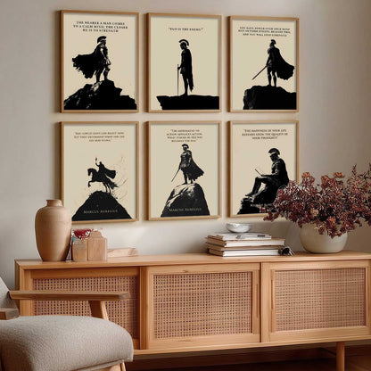 Marcus Aurelius Inspirational Quotes Wall Art Paintings with Frame for Living Room Bedroom
