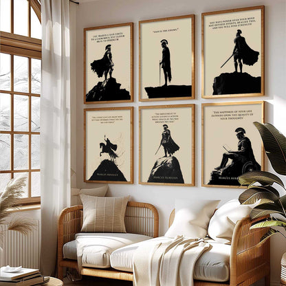 Marcus Aurelius Inspirational Quotes Wall Art Paintings with Frame for Living Room Bedroom