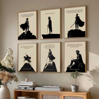 Marcus Aurelius Inspirational Quotes Wall Art Paintings with Frame for Living Room Bedroom