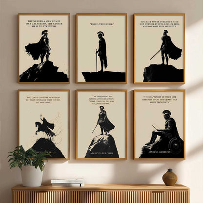 Marcus Aurelius Inspirational Quotes Wall Art Paintings with Frame for Living Room Bedroom