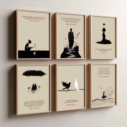 Marcus Aurelius Inspirational Quotes Wall Art Paintings with Frame for Living Room Bedroom
