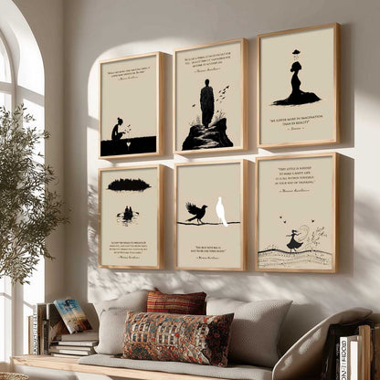 Marcus Aurelius Inspirational Quotes Wall Art Paintings with Frame for Living Room Bedroom