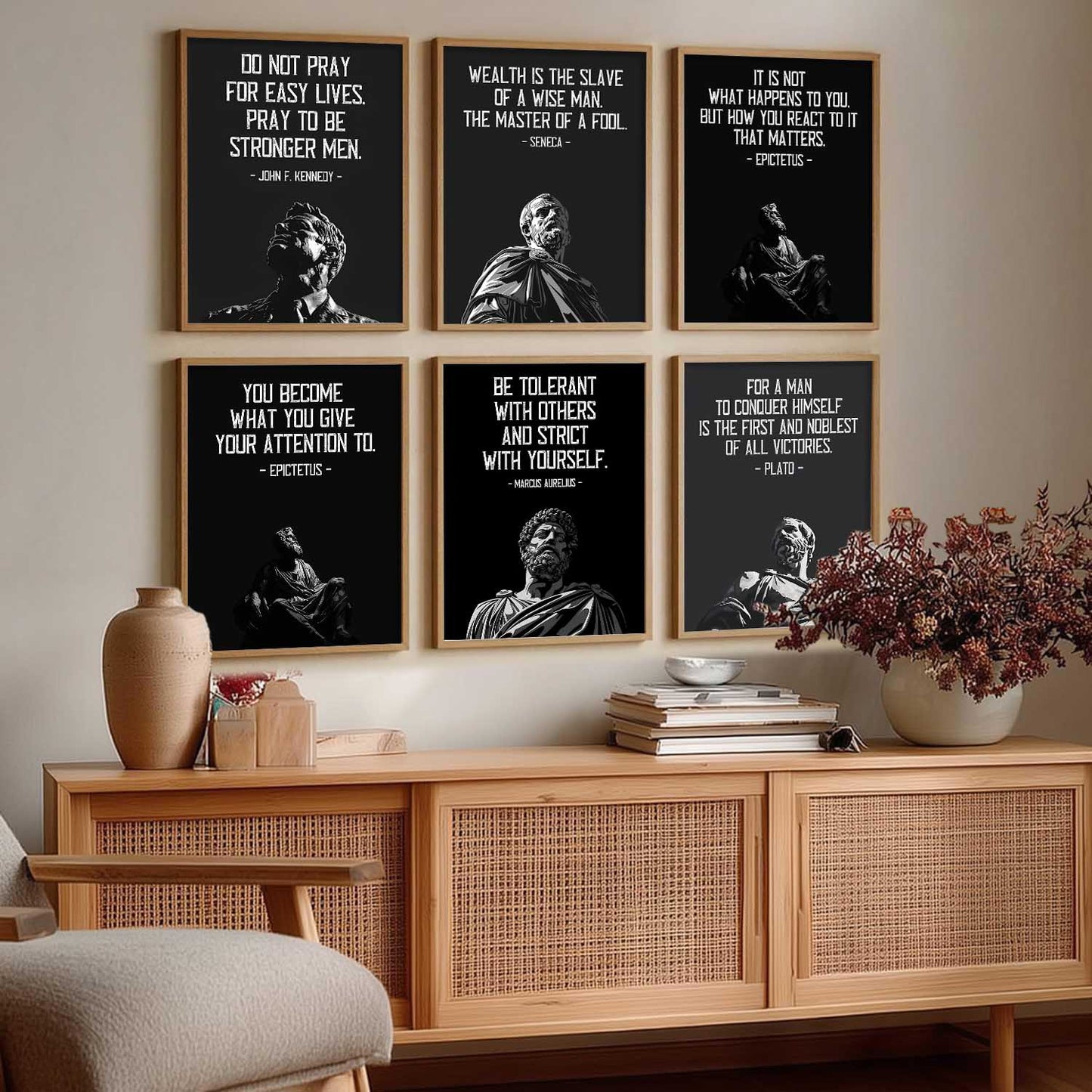 Motivational Philosophy Quotes Wall Art Paintings with Frame for Living Room Bedroom