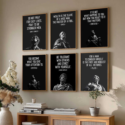 Motivational Philosophy Quotes Wall Art Paintings with Frame for Living Room Bedroom