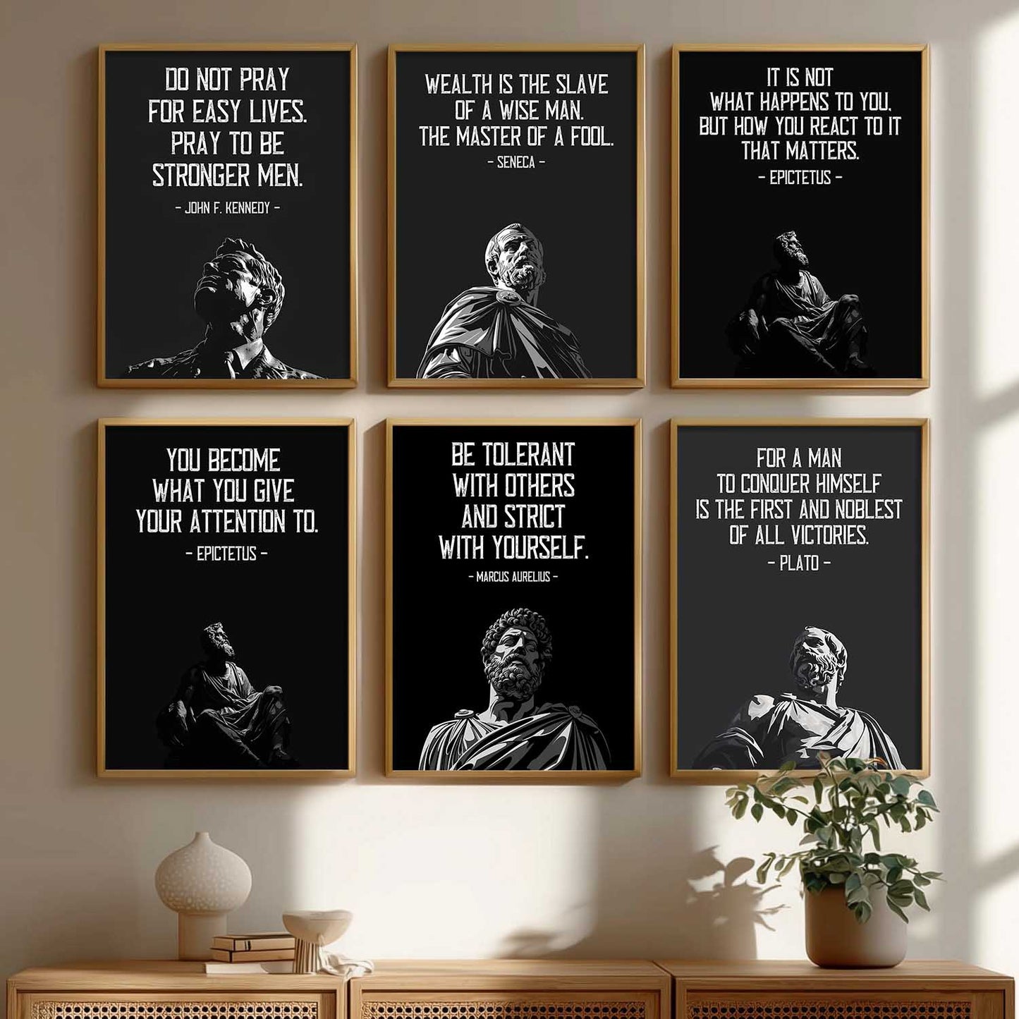 Motivational Philosophy Quotes Wall Art Paintings with Frame for Living Room Bedroom